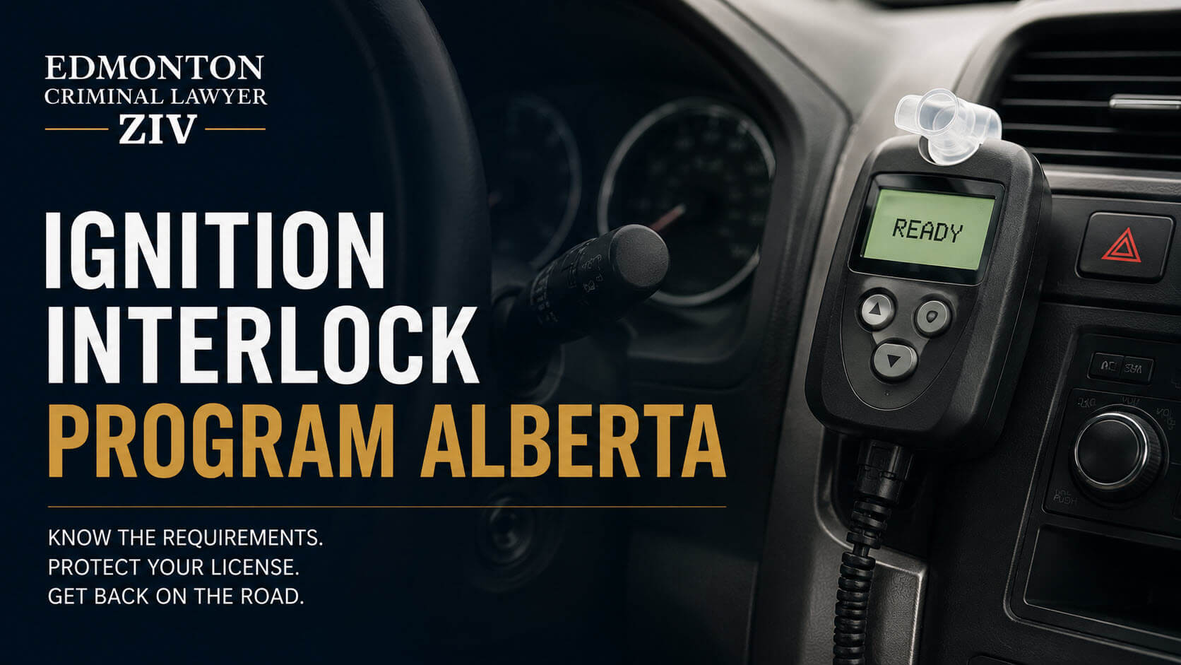 photo of a vehicle dashboard with an ignition interlock device visible