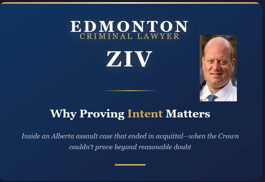 title card with photo of Criminal Defence Lawyer Ziv in the corner